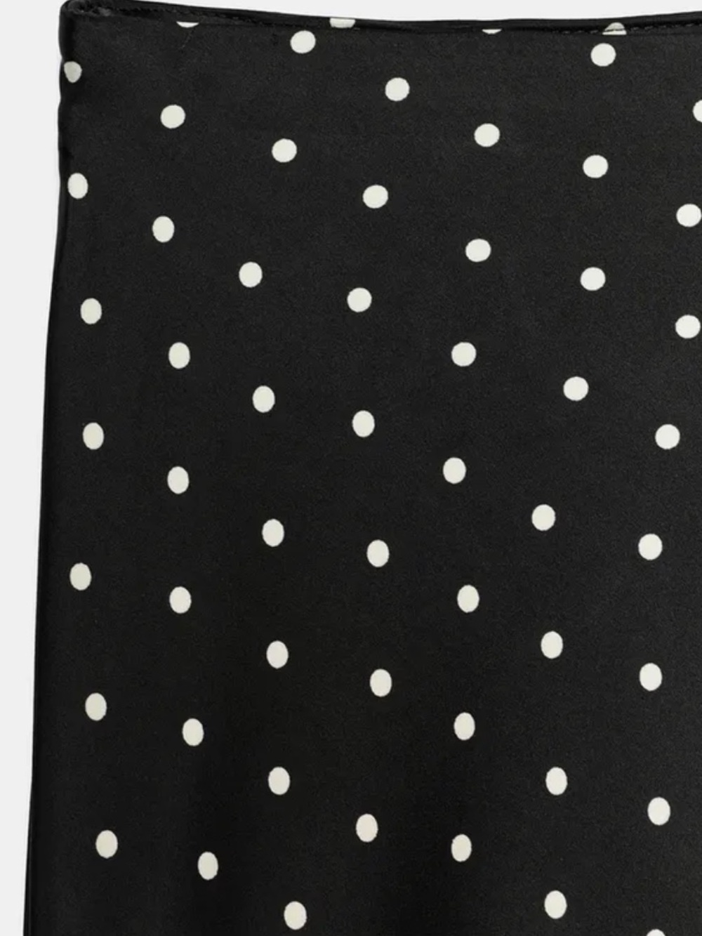 ZARA Polka Dot Satin Midi Skirt Black White High Waist NWT S - Picture 6 of 6